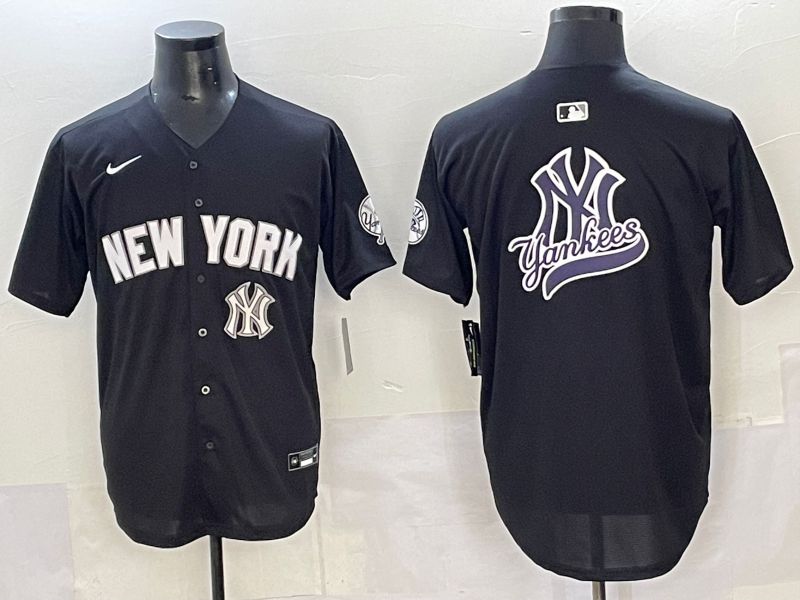 Men 2025 New York Yankees Blank Black Nike MLB Jersey style 0026